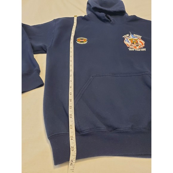 Vtg 9/11 Tribute Hooded Sweatshirt New York City Engine 10 Ladder 10 Mens Sz Med - Picture 11 of 12